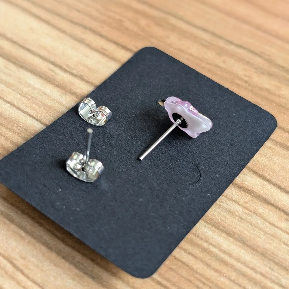 New 🩷 Strawberry Ice Cream Cone shiny acrylic handmade stud earrings